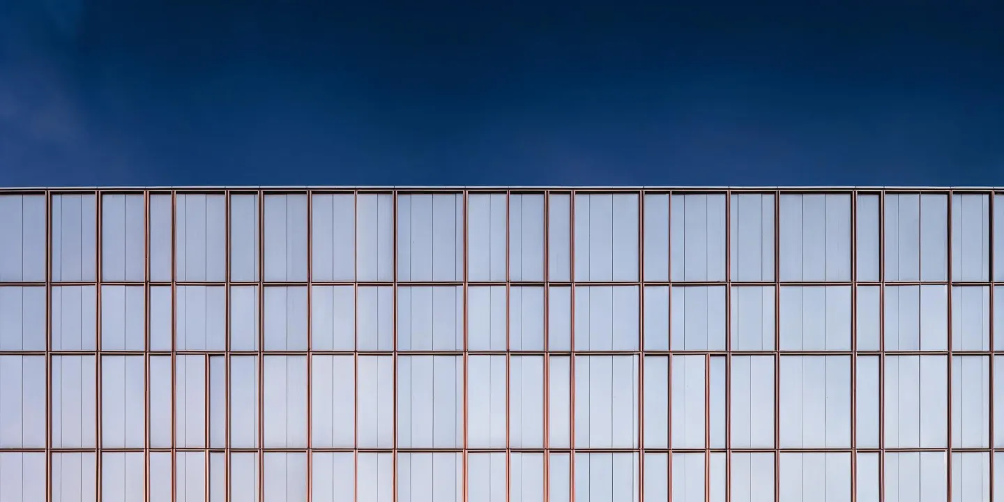 Architectural building panel facade on commercial tower